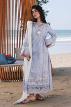 03 Piece Stitched Lawn With Chikankari Embroidered Suit - Ready To Wear