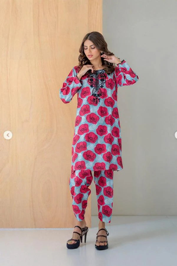 02 Piece Stitched Cotton Suit - Ready To Wear