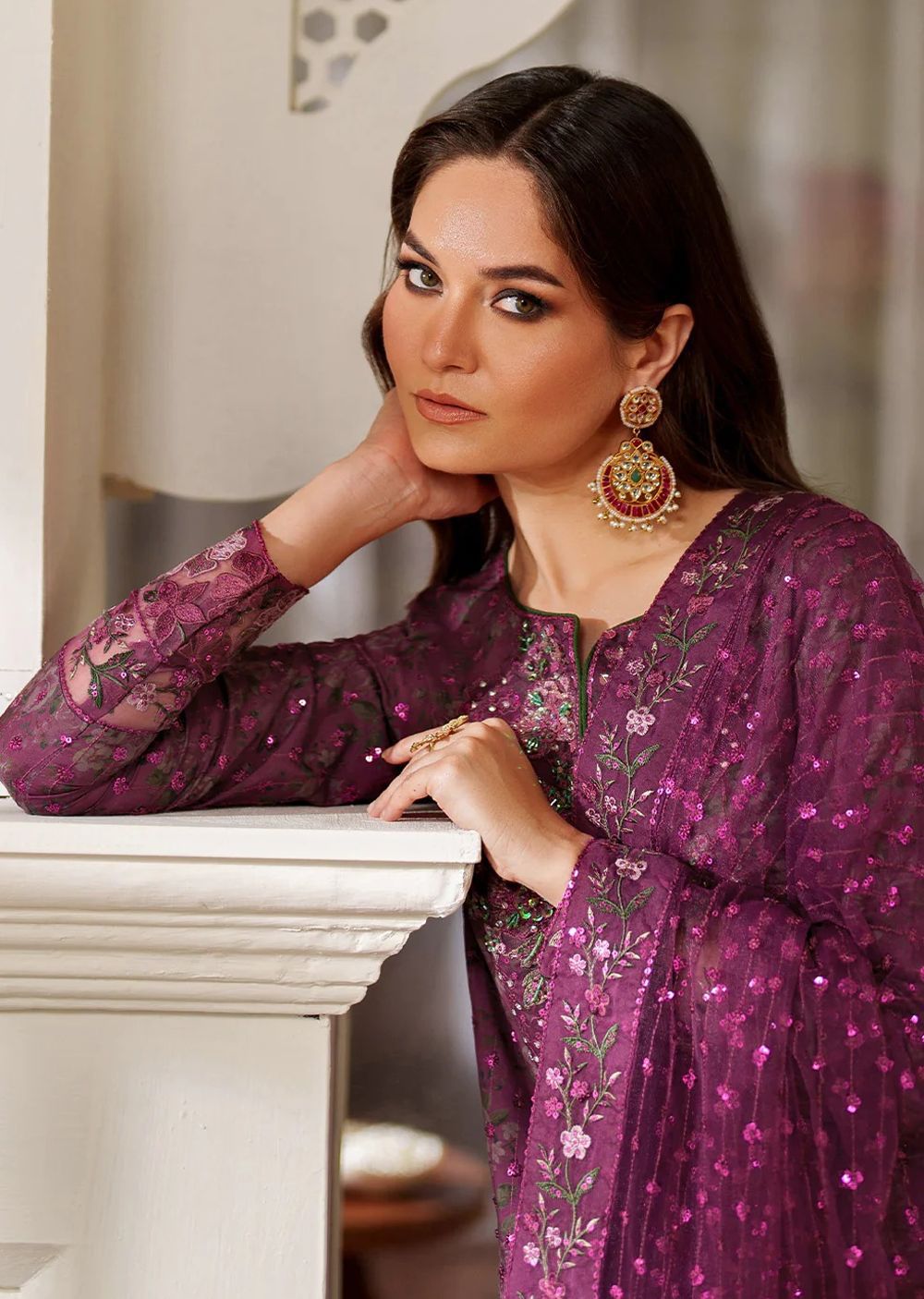 Heavy Embroidered Lawn 3-Piece Stitched Suit – Ready To Wear