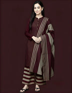 03 Piece Stitched Khaddar Suit - Ready To Wear