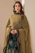 Embroidered Chiffon 3-Piece Stitched Suit with Organza Border & Malai Crape Trouser | Ready To Wear