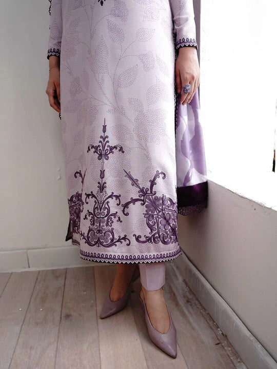3 Piece Stitched Printed Lawn Suit - Ready To Wear