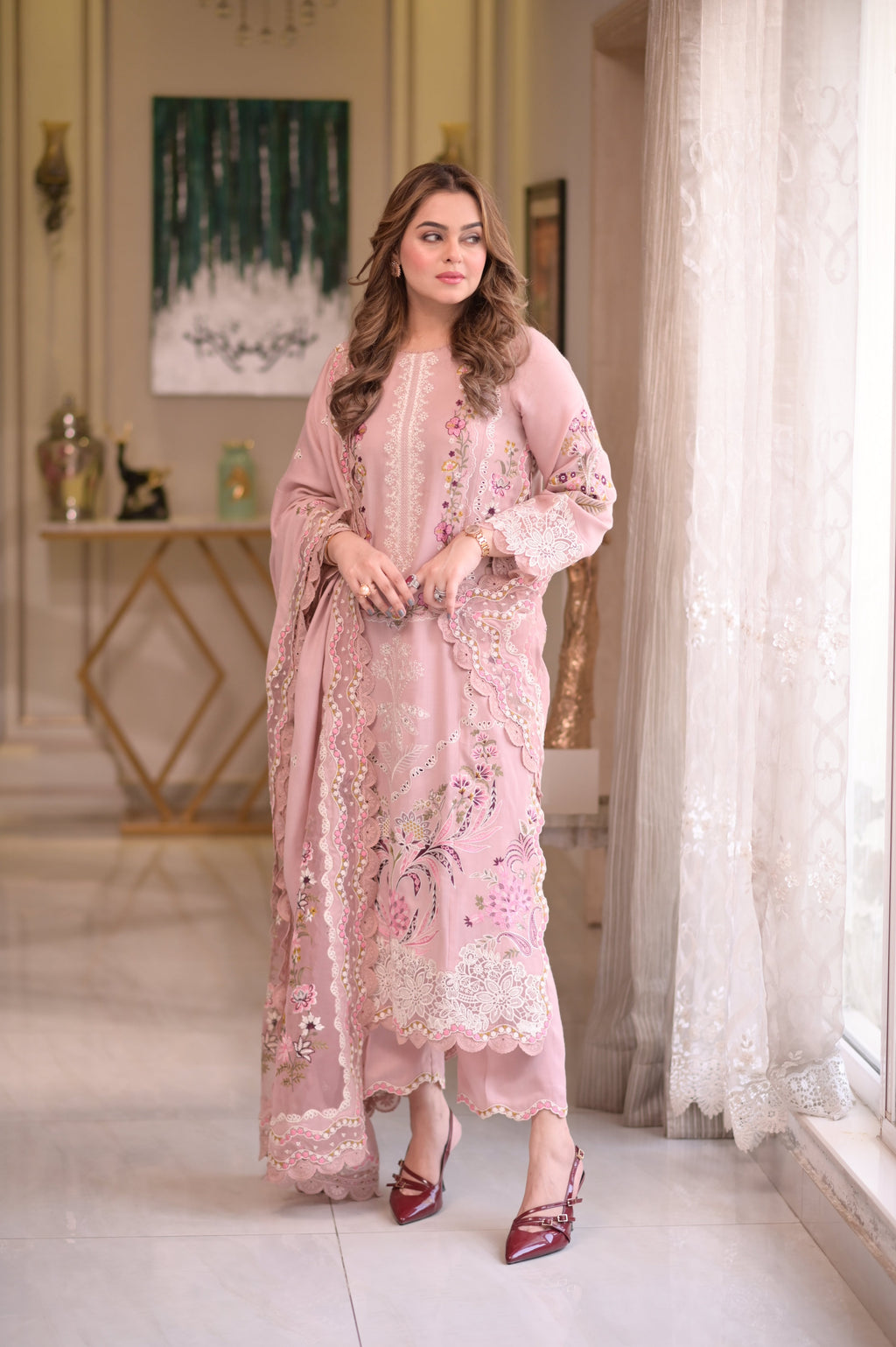 03-Piece Lawn Embroidered Suit - Ready To Wear