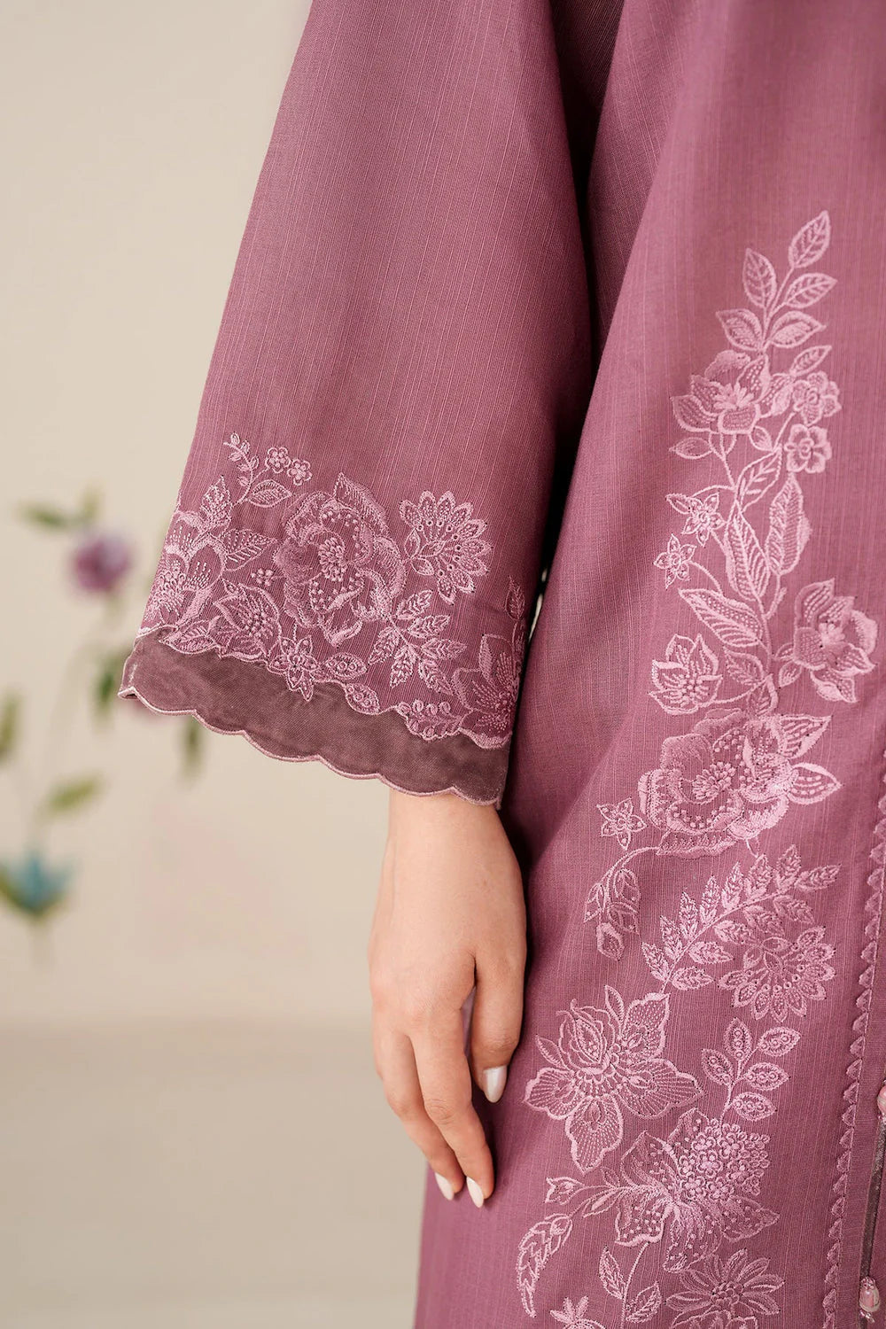 3 Piece Stitched Embroidery Khaddar Suit - Ready To Wear