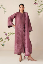 3 Piece Stitched Embroidery Khaddar Suit - Ready To Wear