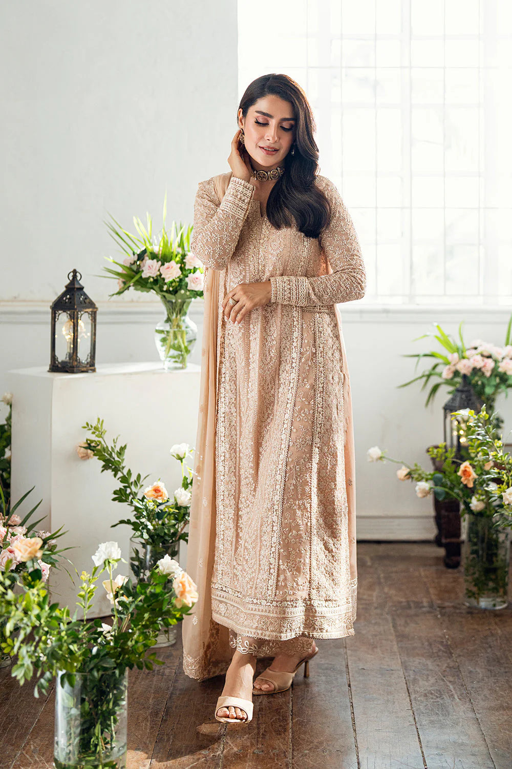 03 Piece Stitched Embroidery Chiffon Suit - Ready To Wear