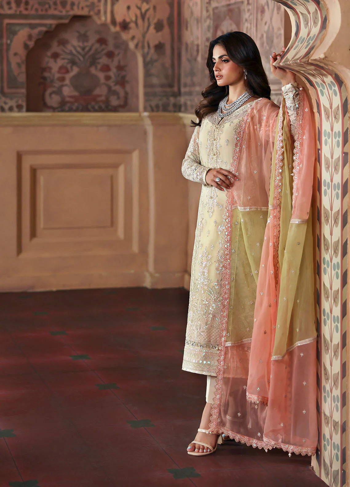 03 Piece Stitched Chiffon Suit - Ready To Wear