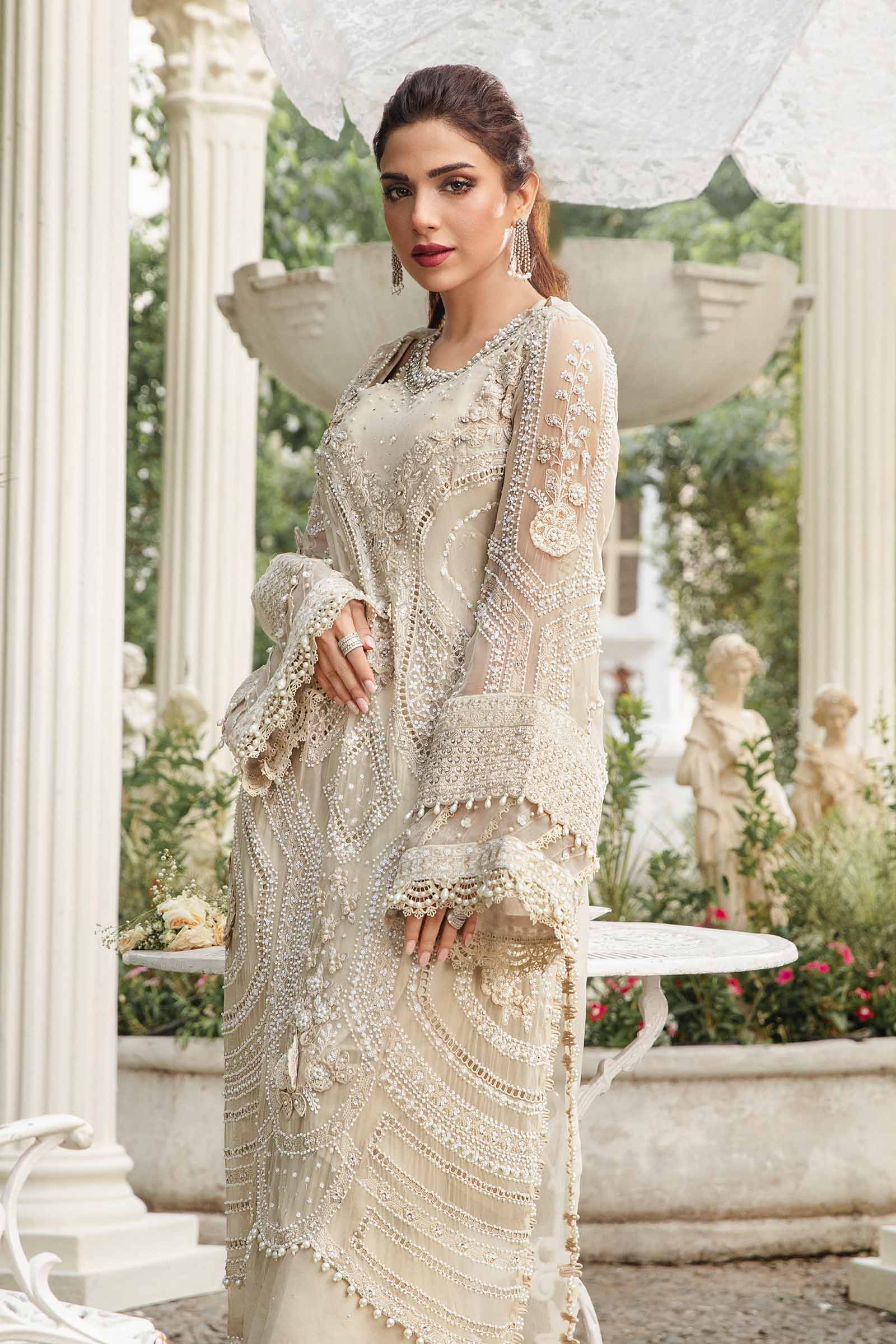 03 Piece Stitched Embroidered Chiffon Suit - Ready To Wear