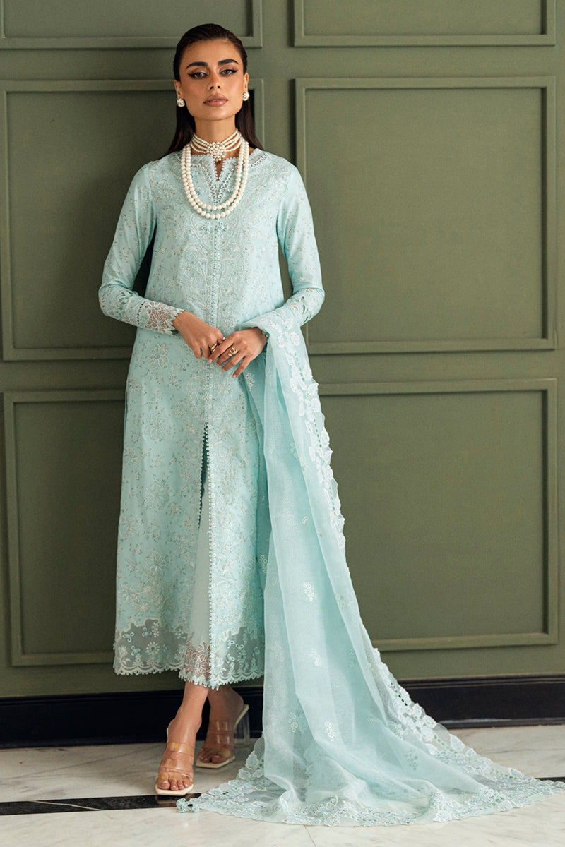 03 Piece Stitched Lawn With Chikankari Embroidered Suit - Ready To Wear