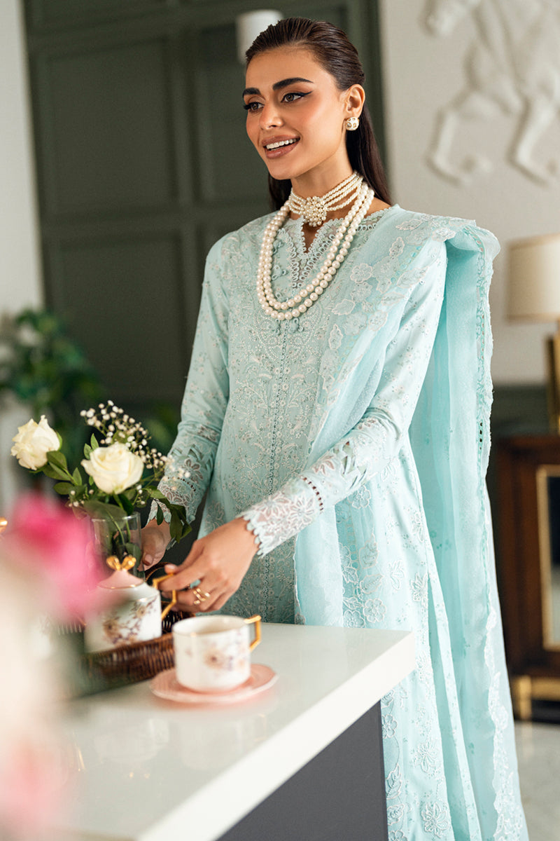 03 Piece Stitched Lawn With Chikankari Embroidered Suit - Ready To Wear