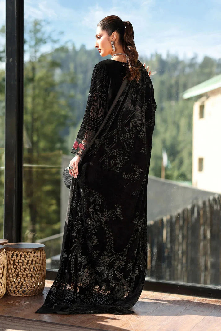 3 Piece Stitched Velvet Suit - Ready To Wear
