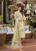 Embroidered Lawn 3-Piece Stitched Suit with Organza Details & Cotton Net Dupatta | Ready To Wear