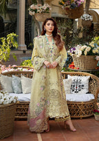 Embroidered Lawn 3-Piece Stitched Suit with Organza Details & Cotton Net Dupatta | Ready To Wear