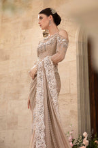 Heavy Embroidered Net 3-Piece Stitched Suit with Adda Work & Jhall Embroidered Dupatta | Ready To Wear