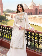 03 Piece Stitched Chiffon Embroidered Suit - Ready To Wear