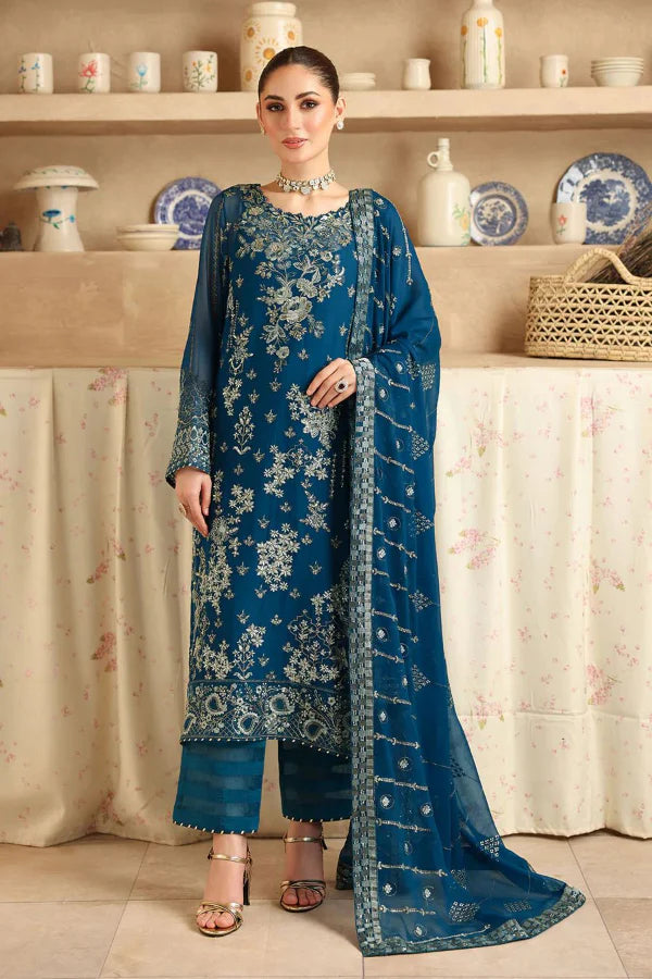 03 Piece Stitched Chiffon Suit - Ready To Wear
