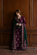 03 Piece Stitched Embroidered Cotton Suit - Ready To Wear