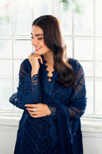 03 Piece Stitched Luxury Chiffon Dress - Ready To Wear