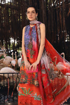Printed Lawn 3-Piece Stitched Suit with Embroidered Patti & Chiffon Dupatta | Ready To Wear