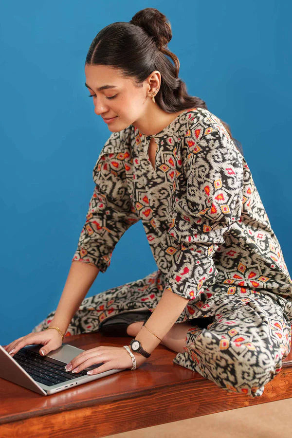 02 Piece Stitched Cotton Suit - Ready To Wear