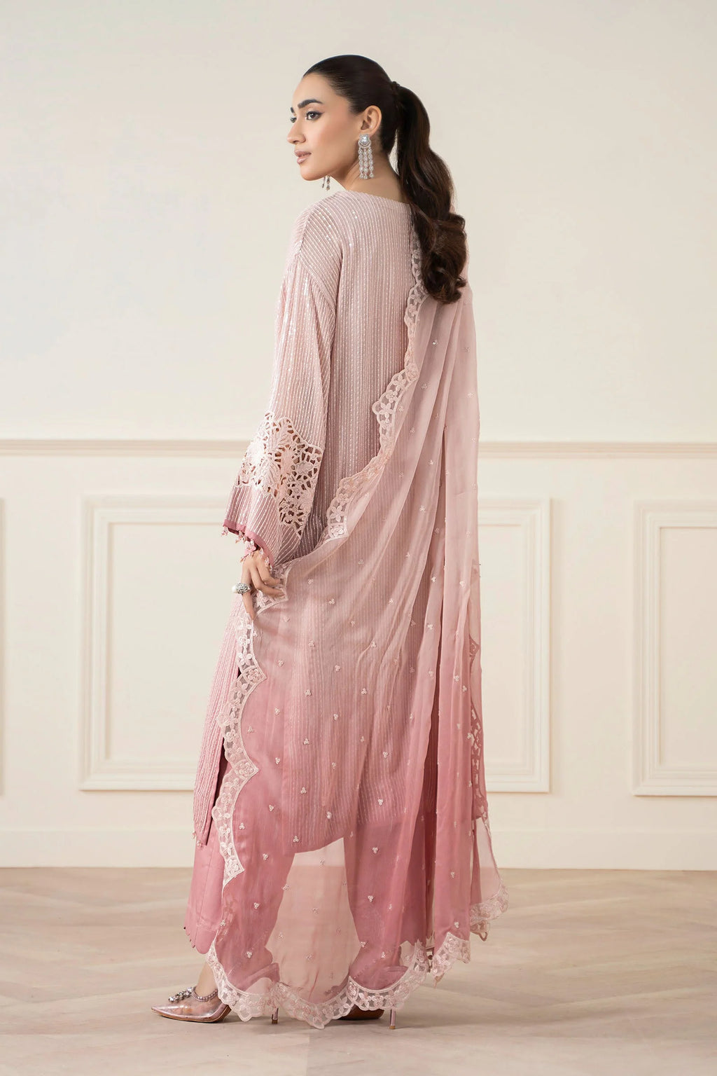 03 Piece Stitched Chiffon Embroidery Suit - Ready To Wear