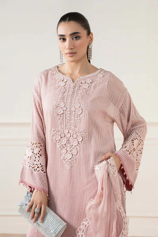 03 Piece Stitched Chiffon Embroidery Suit - Ready To Wear