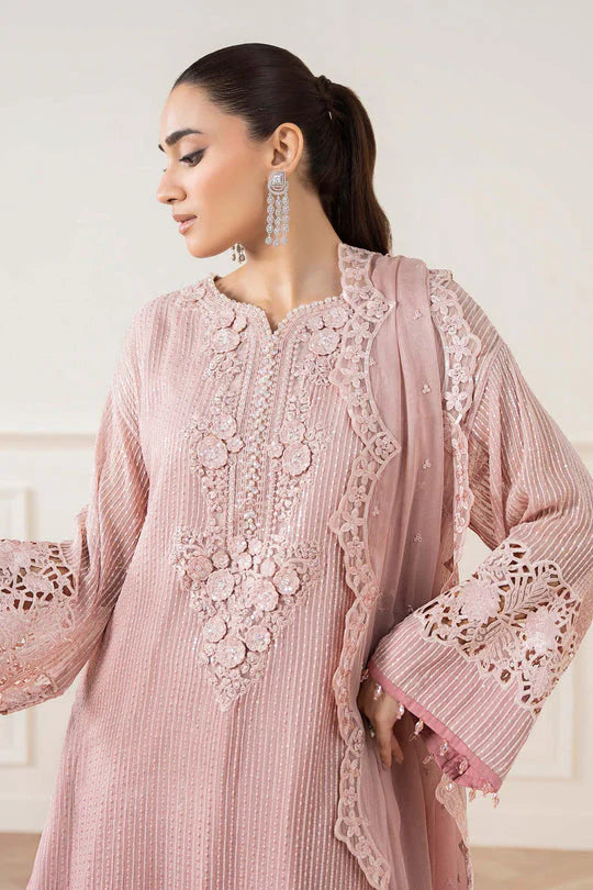 03 Piece Stitched Chiffon Embroidery Suit - Ready To Wear