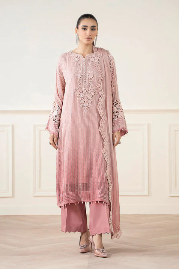 03 Piece Stitched Chiffon Embroidery Suit - Ready To Wear