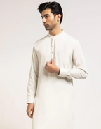 White Blended Semi-Formal Kameez Shalwar for Men | Ready To Wear