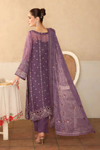 03 Piece Stitched Embroidered Chiffon Dress - Ready To Wear
