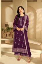 03 Piece Stitched Embroidered Chiffon Suit - Ready To Wear