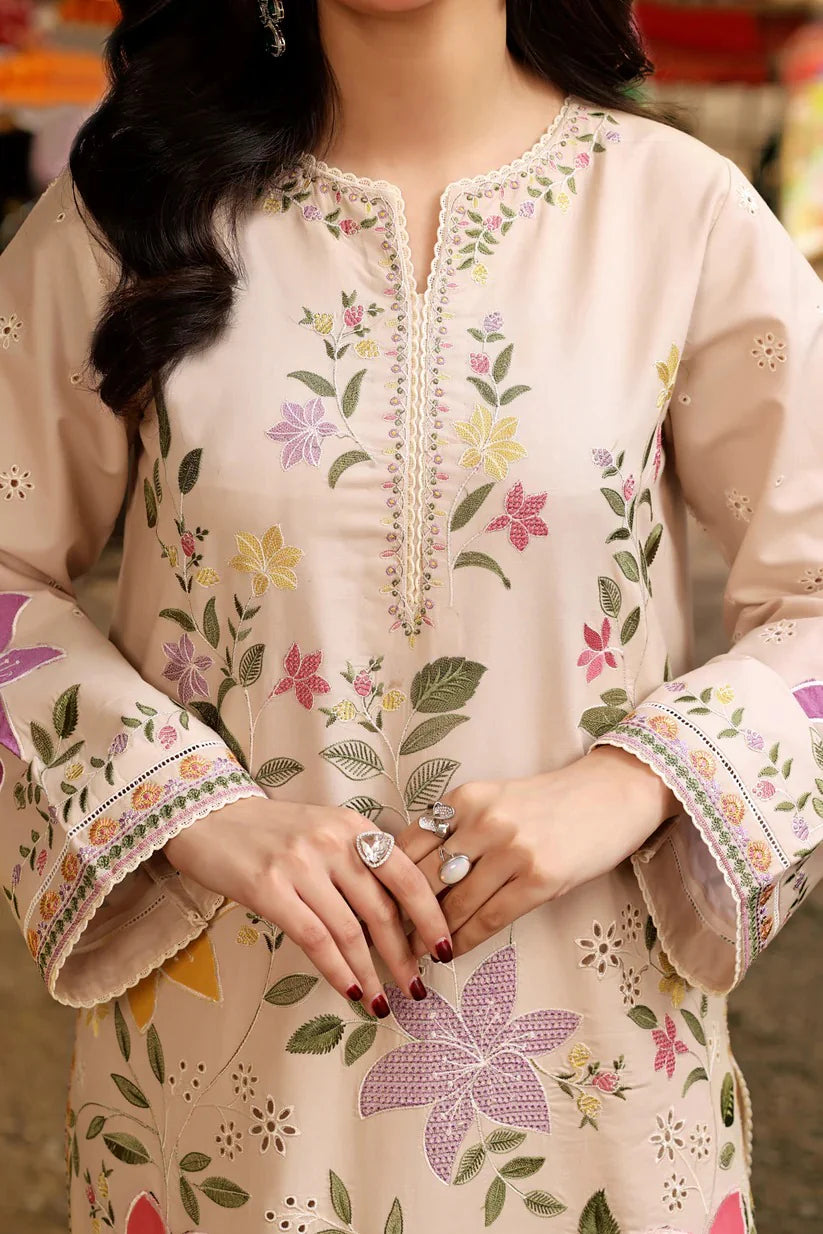 03-Piece Lawn Suit With Chikankari Embroidery- Ready To Wear