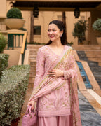 Embroidered Chikankari Lawn 3-Piece Stitched Suit with Sharara – Ready To Wear