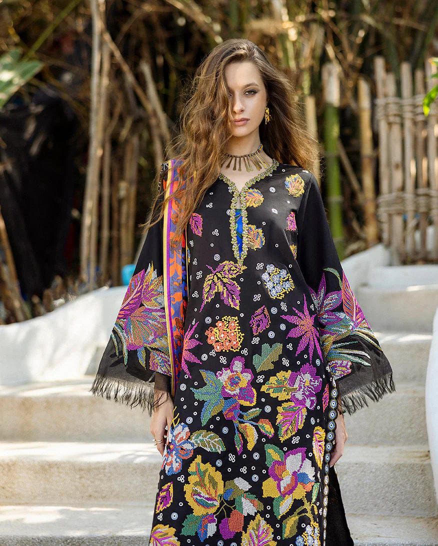 Heavy Embroidered Lawn 3-Piece Stitched Suit – Ready To Wear
