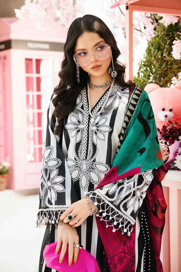 Dyed Embroidered Lawn 3-Piece Stitched Suit with Organza Patti & Chiffon Dupatta | Ready To Wear