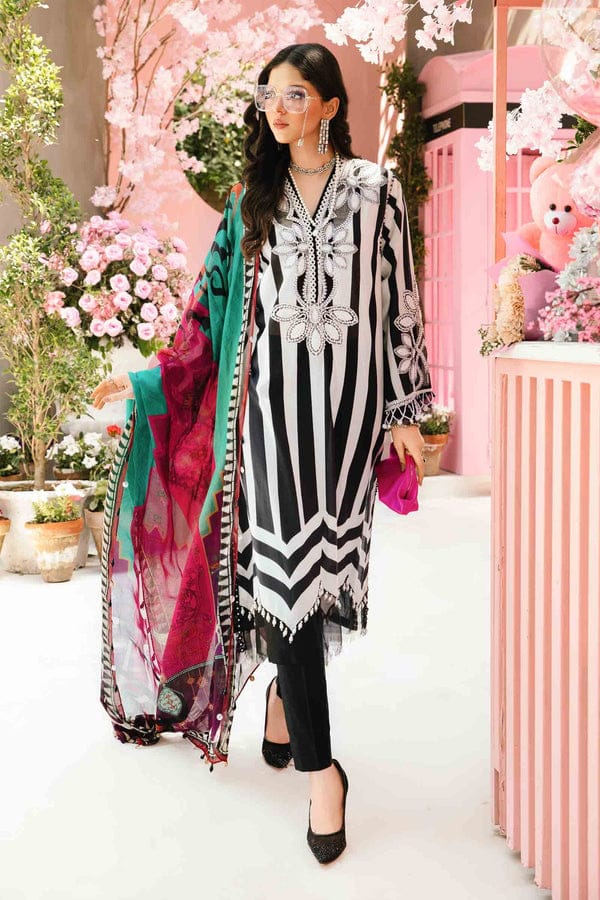 Dyed Embroidered Lawn 3-Piece Stitched Suit with Organza Patti & Chiffon Dupatta | Ready To Wear