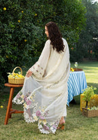 Embroidered Chikankari Lawn 3-Piece Stitched Suit with Jacquard Dupatta | Ready To Wear
