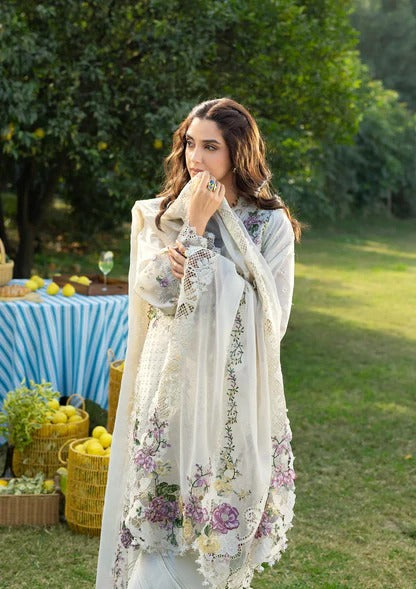 Embroidered Chikankari Lawn 3-Piece Stitched Suit with Jacquard Dupatta | Ready To Wear