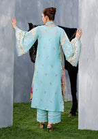 Embroidered Chikankari Lawn 3-Piece Stitched Suit with Digital Printed Silk Dupatta | Ready To Wear