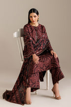 Embroidered Lawn 3-Piece Stitched Suit with Chiffon Dupatta | Ready To Wear