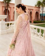 Embroidered Net 16 Kali Maxi 3-Piece Stitched Suit with Pallu Style Net Dupatta & Silk Inner | Ready To Wear