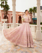 Embroidered Net 16 Kali Maxi 3-Piece Stitched Suit with Pallu Style Net Dupatta & Silk Inner | Ready To Wear