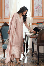 Embroidered Chiffon 3-Piece Stitched Suit with Organza Details & Malai Crape Trouser | Ready To Wear