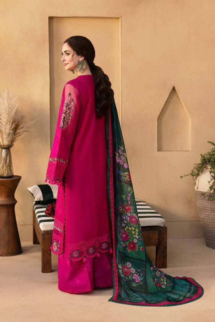 Heavy Embroidered Chikankari Lawn 3-Piece Stitched Suit with Apple Silk Dupatta | Ready To Wear