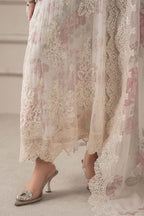 Embroidered Chiffon 3-Piece Stitched Suit with Adda Handwork & Digital Silk Dupatta | Ready To Wear