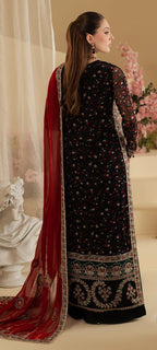Printed Chiffon 3-Piece Stitched Suit with Raw Silk Embroidered Details & Chiffon Dupatta | Ready To Wear