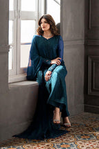 Heavy Embroidered Chiffon 3-Piece Stitched Suit with Embroidered Dupatta & Silk Trouser | Ready To Wear
