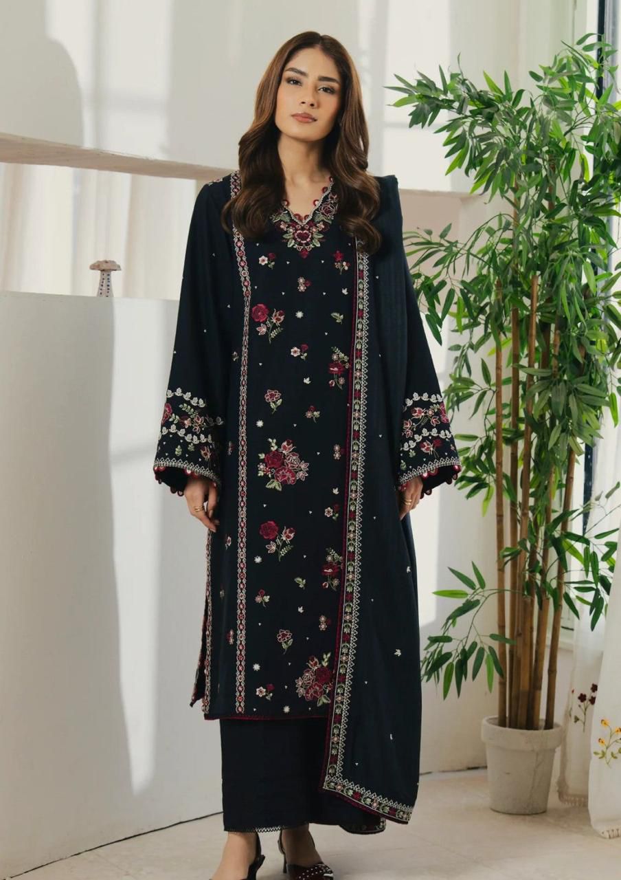 Heavy Embroidered Lawn 3-Piece Stitched Suit with Chiffon Dupatta & Cutwork | Ready To Wear