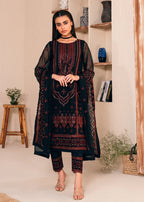 03 Piece Stitched Chiffon Embroidery Suit - Ready To Wear