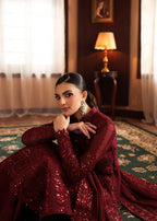 03 Piece Stitched Chiffon Embroidered Suit - Ready To Wear